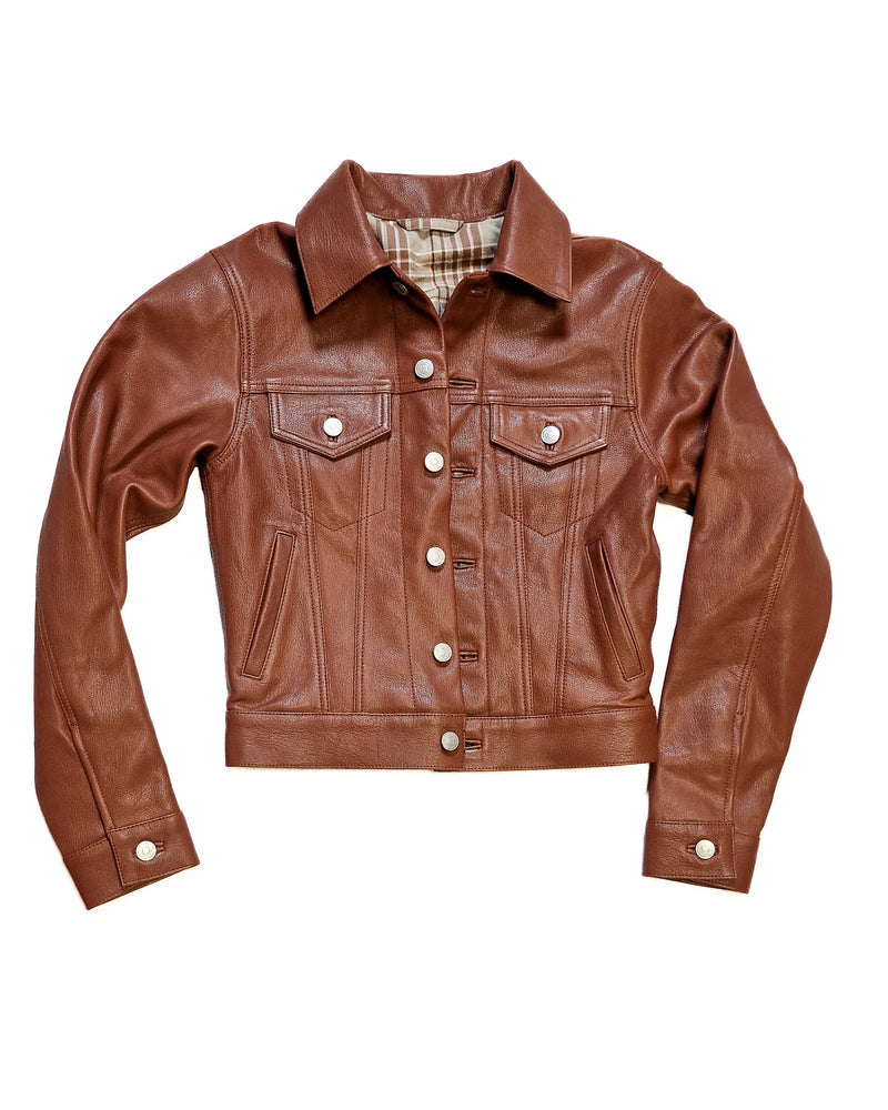 Sample Russet Goat Leather Jacket Size 8