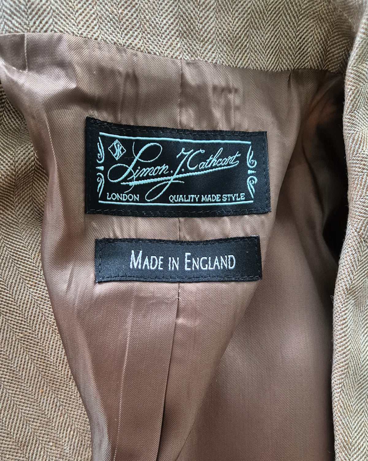 Sample Tan Eden Suit Made in England Size 40/34