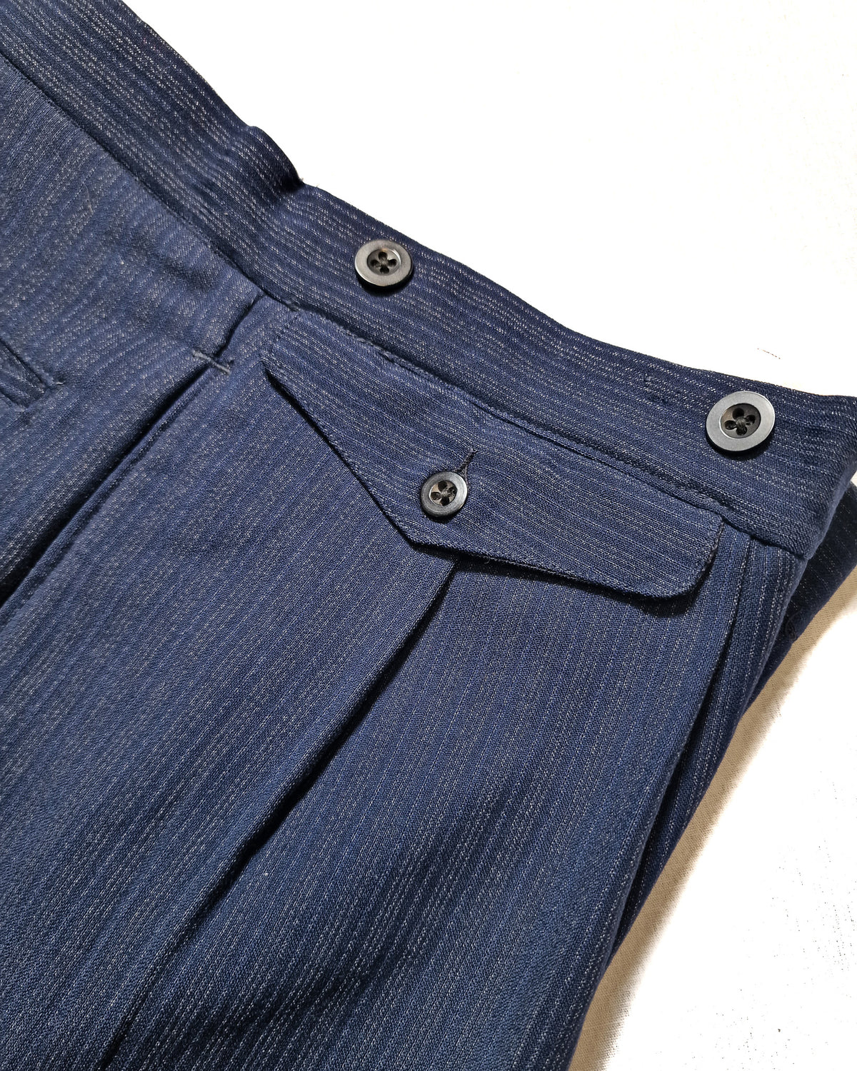 1930s British Multistripe Suit Trousers Size 40 SL44