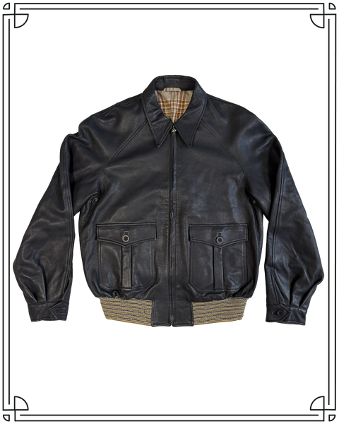 最終値下げDENHAM GOAT LEATHER パイロットジャケット Sample Navy Goat Leather Brookland Jacket Size 40 – Cathcart