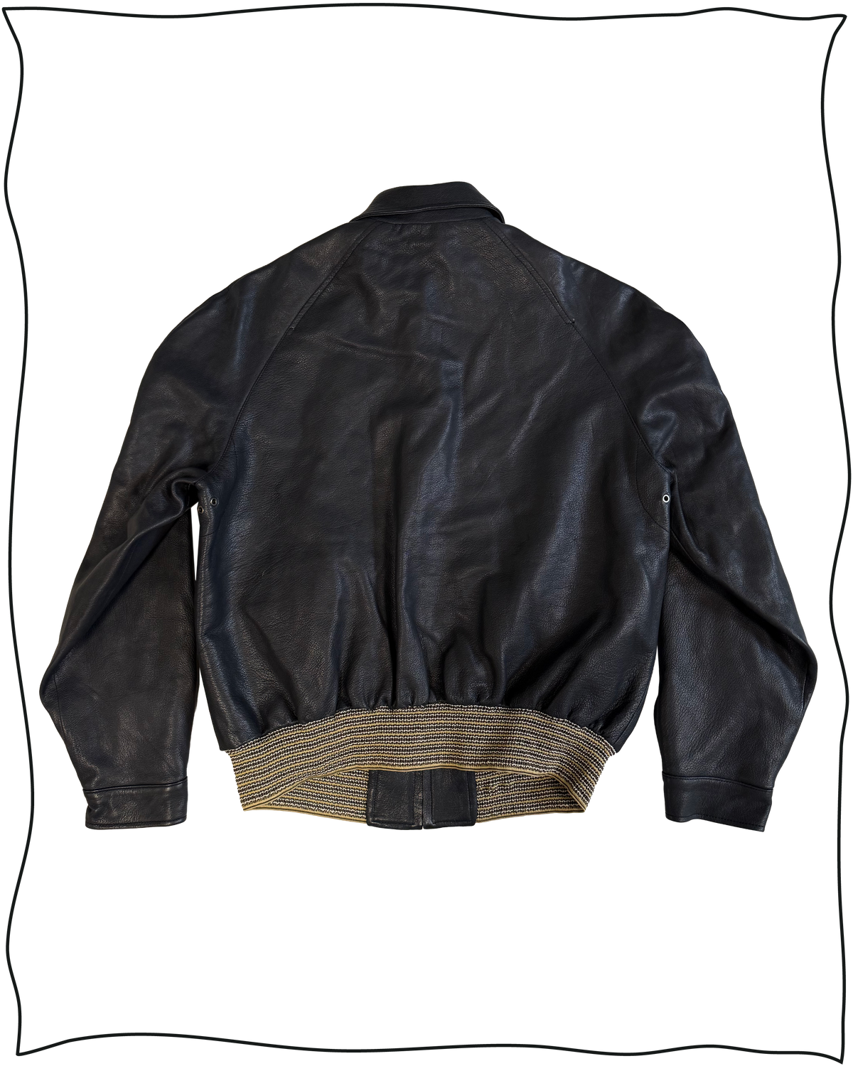 Sample Navy Goat Leather Brookland Jacket Size 40