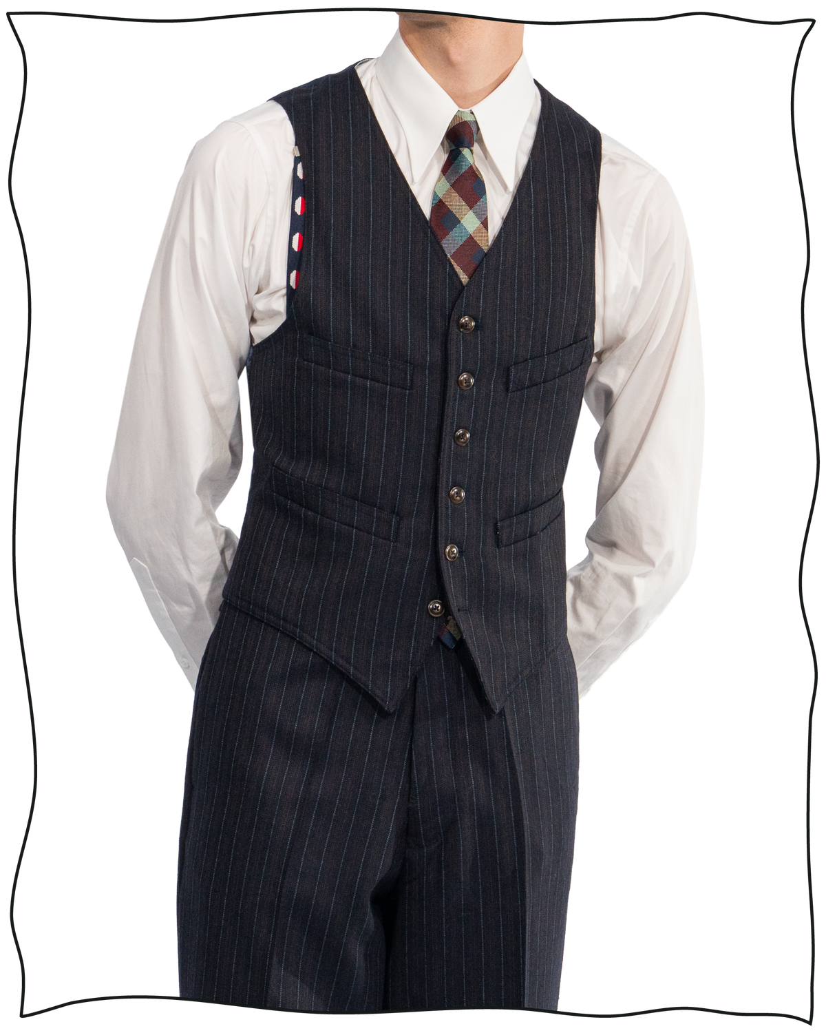 Multistripe Vanderbilt Waistcoat