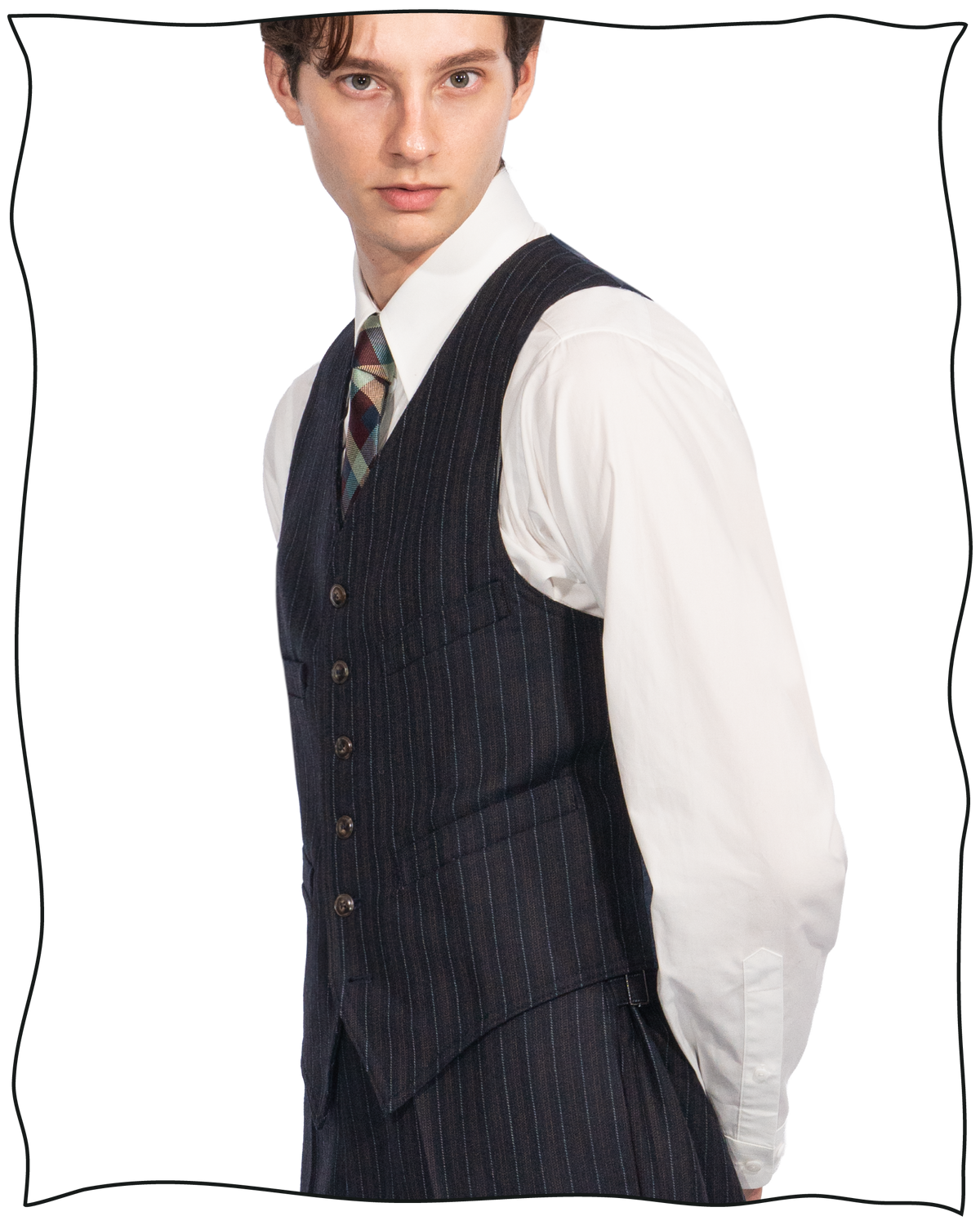 Multistripe Vanderbilt Waistcoat