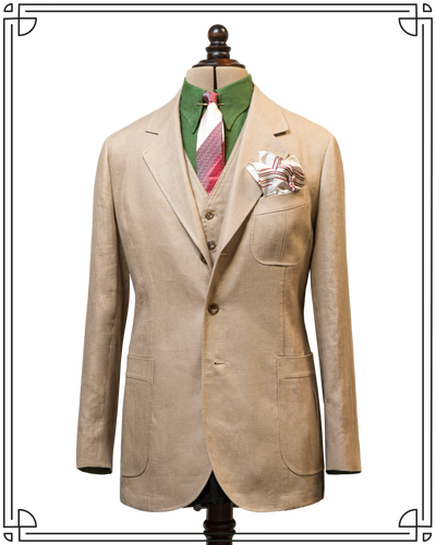 Sand Linen King Cole Notch Jacket