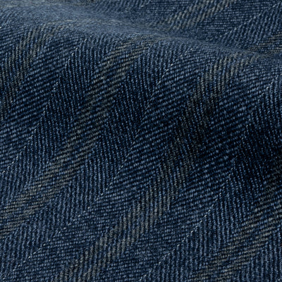 Dugdale / Grey Blue Herringbone w/ Double Yellow Stripe / 100% Wool / 500gms / FEA024