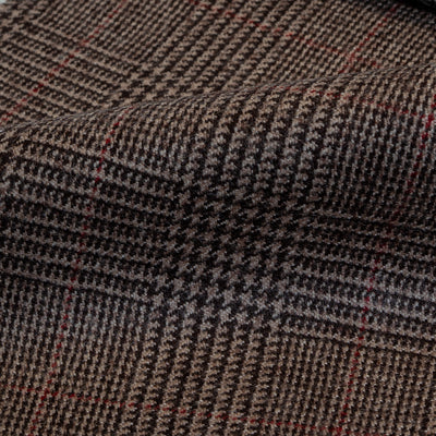 Dugdale / Brown & Cream Check w/ Red Overcheck / 100% Wool / 400gms / 9468