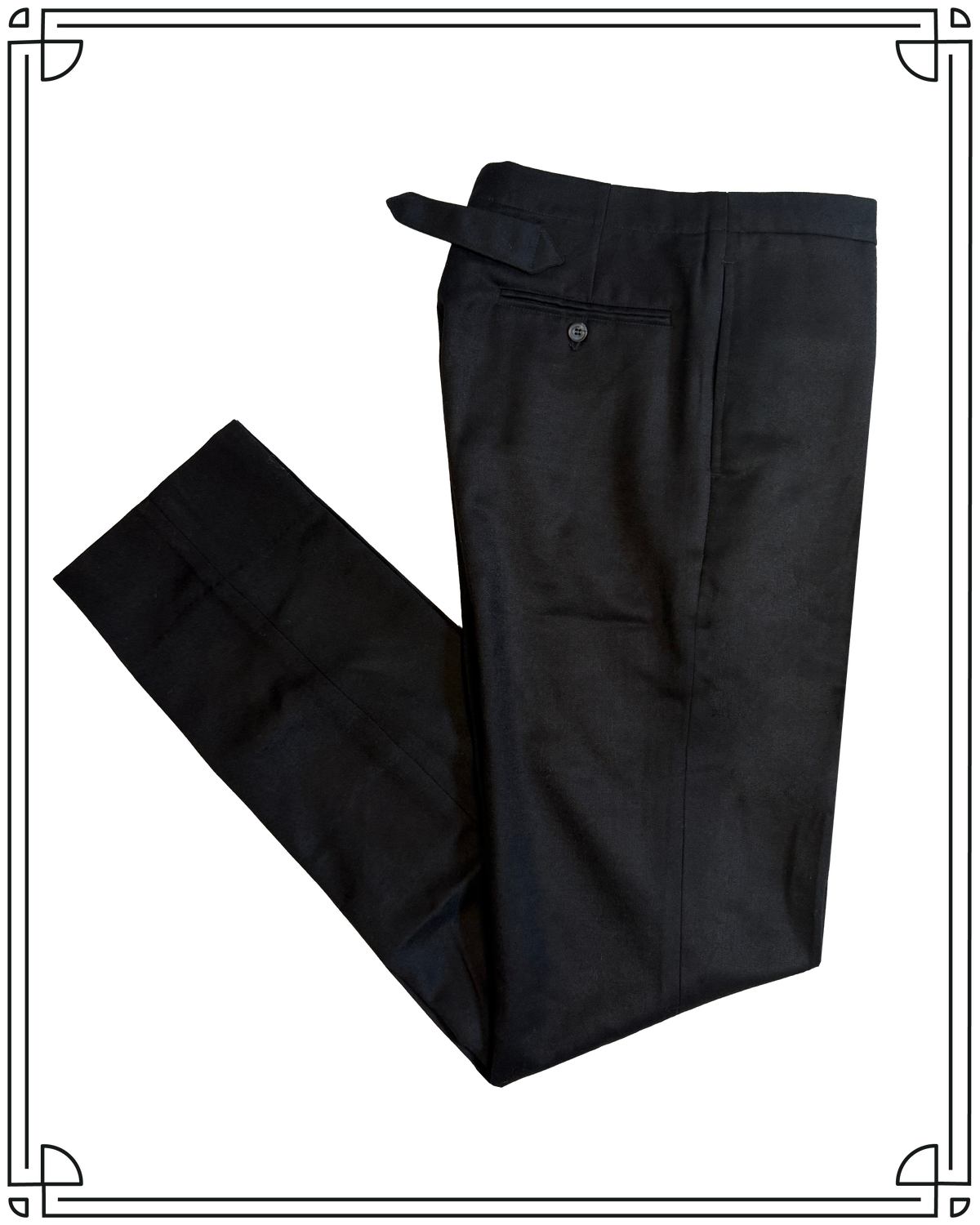 Sample Black Narrow Leg Cinch Back Trousers Size 32