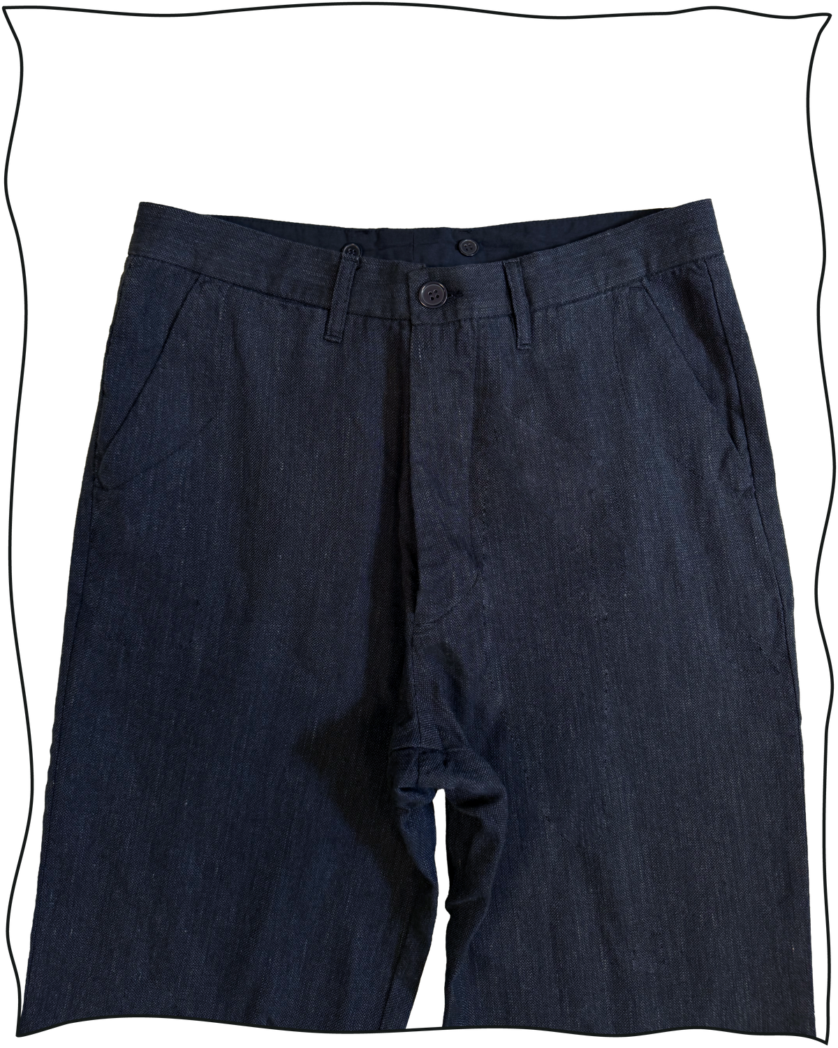 Sample Navy Cotton Cinch-Back Work Trousers Size 32