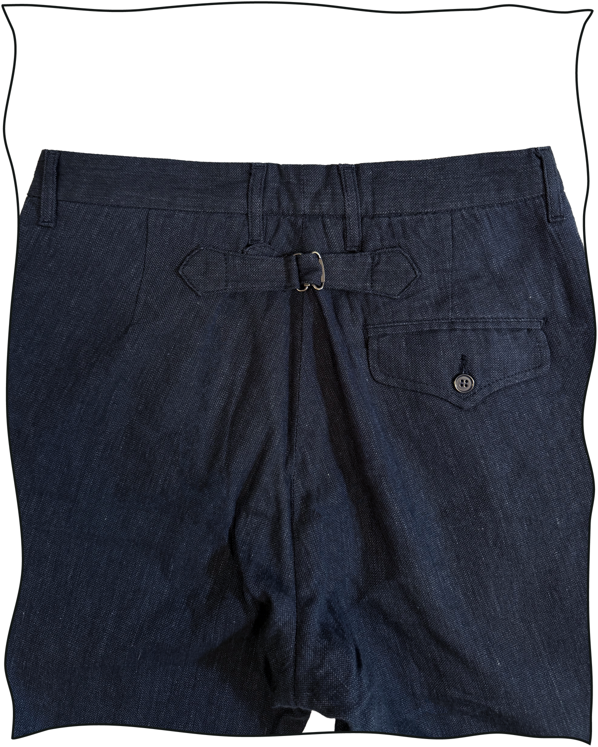 Sample Navy Cotton Cinch-Back Work Trousers Size 32