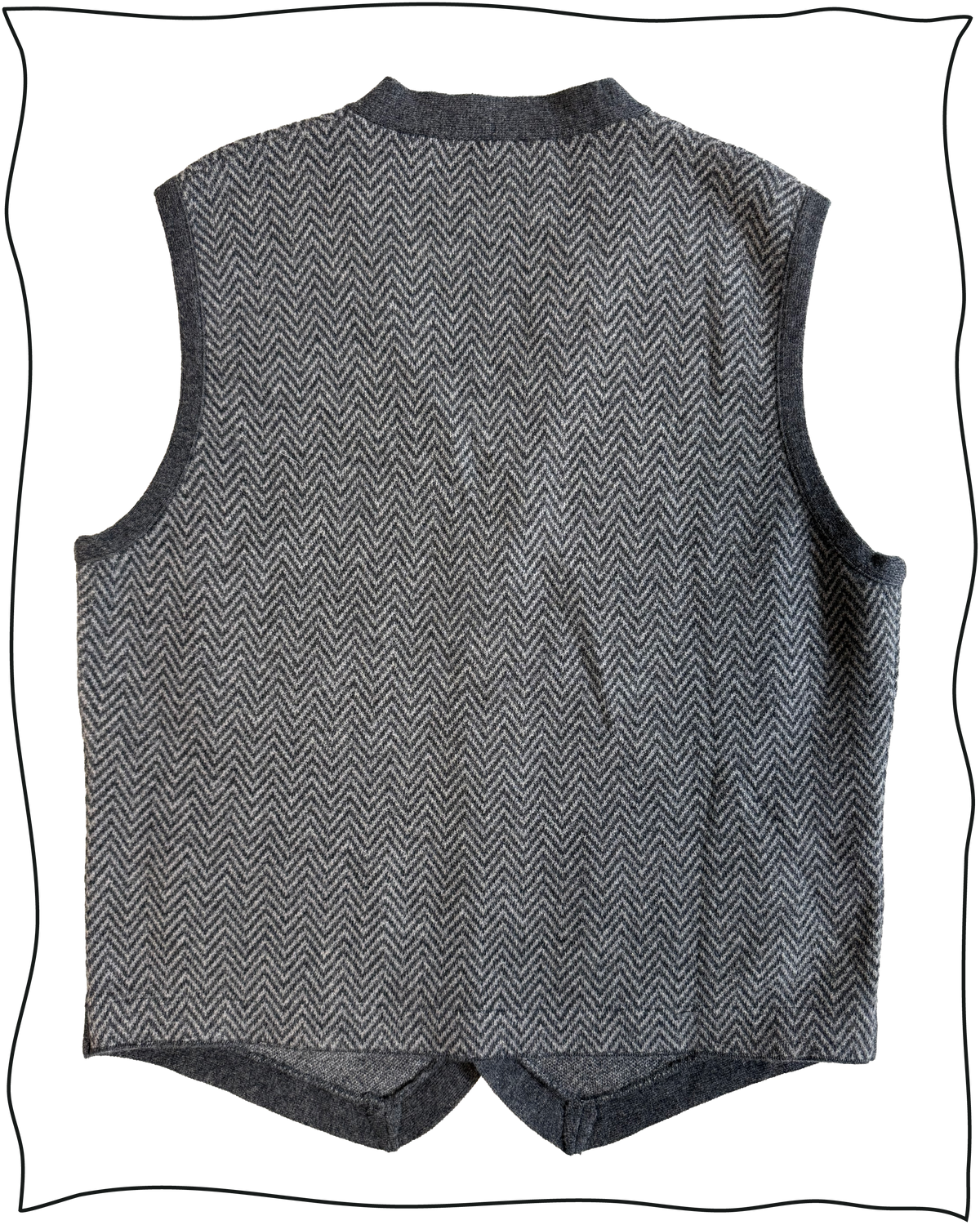 Sample Gunmetal Grey Herringbone Waistcoat Size M