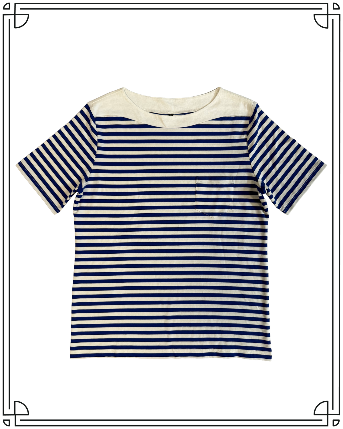 Sample Navy Hooped Boatneck T-Shirt Size M