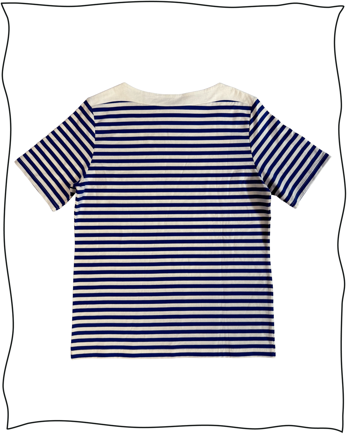 Sample Navy Hooped Boatneck T-Shirt Size M