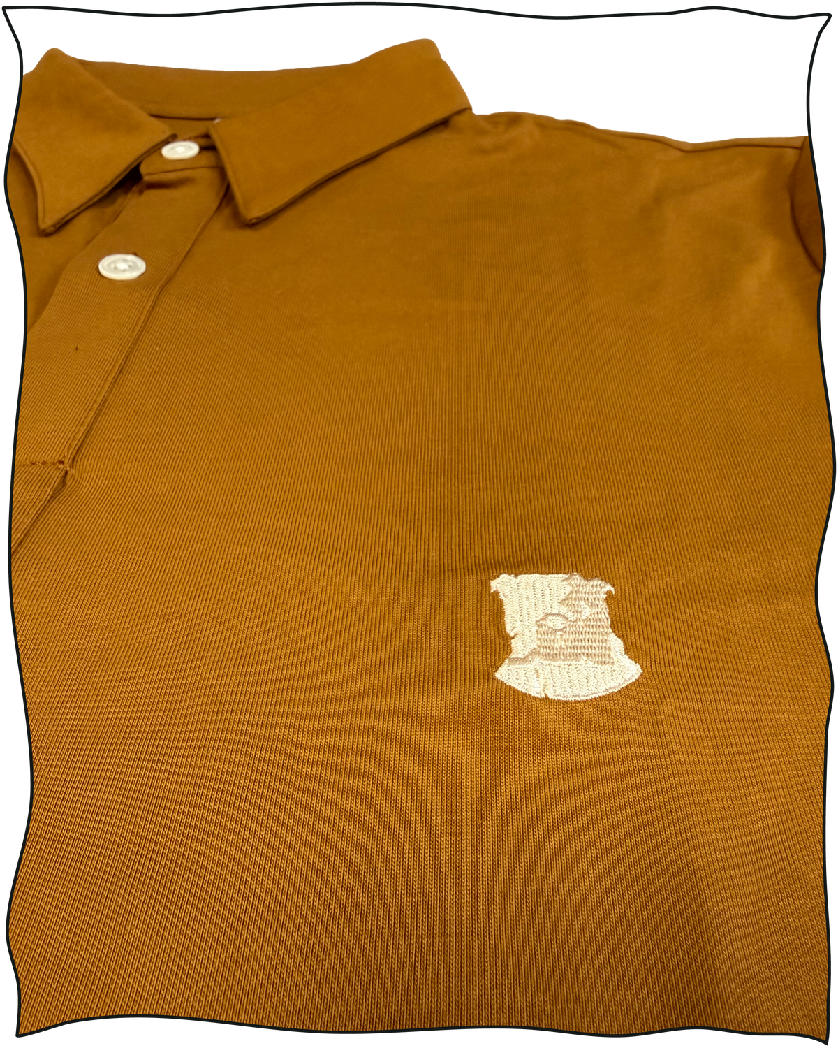 Sample Turmeric Long Sleeve Polo 'Bulldog' Size M
