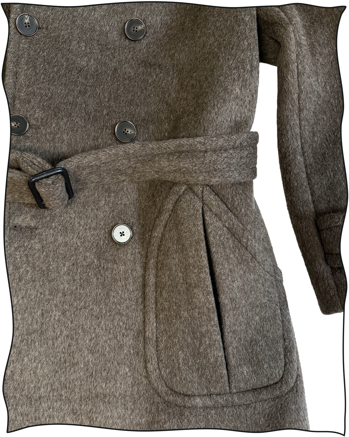 Sample Fawn Wool/Camel Ulster Coat Size 44