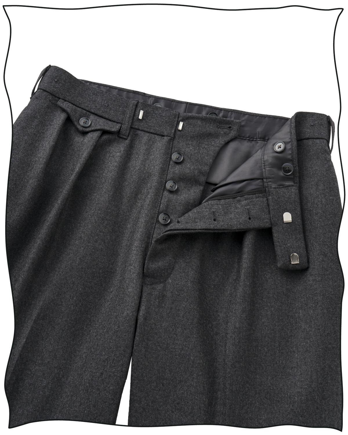 Grey Worsted Astor Trousers