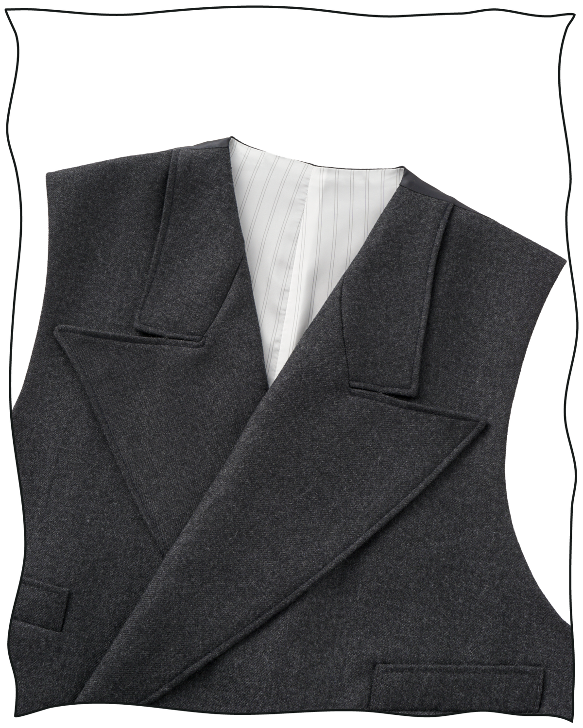 Grey Worsted DB Waistcoat