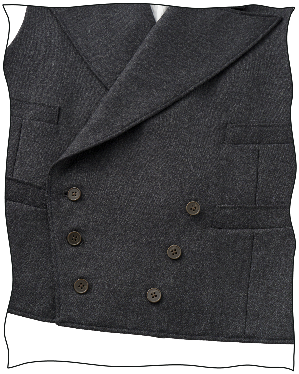 Grey Worsted DB Waistcoat