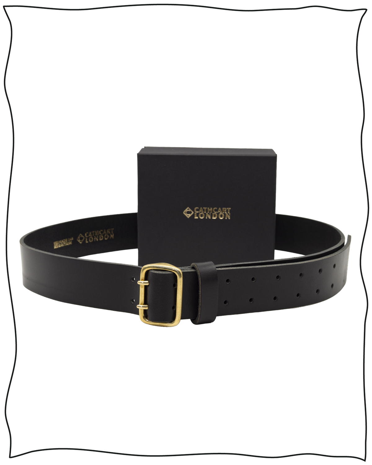 Black Leather Night Watch Belt