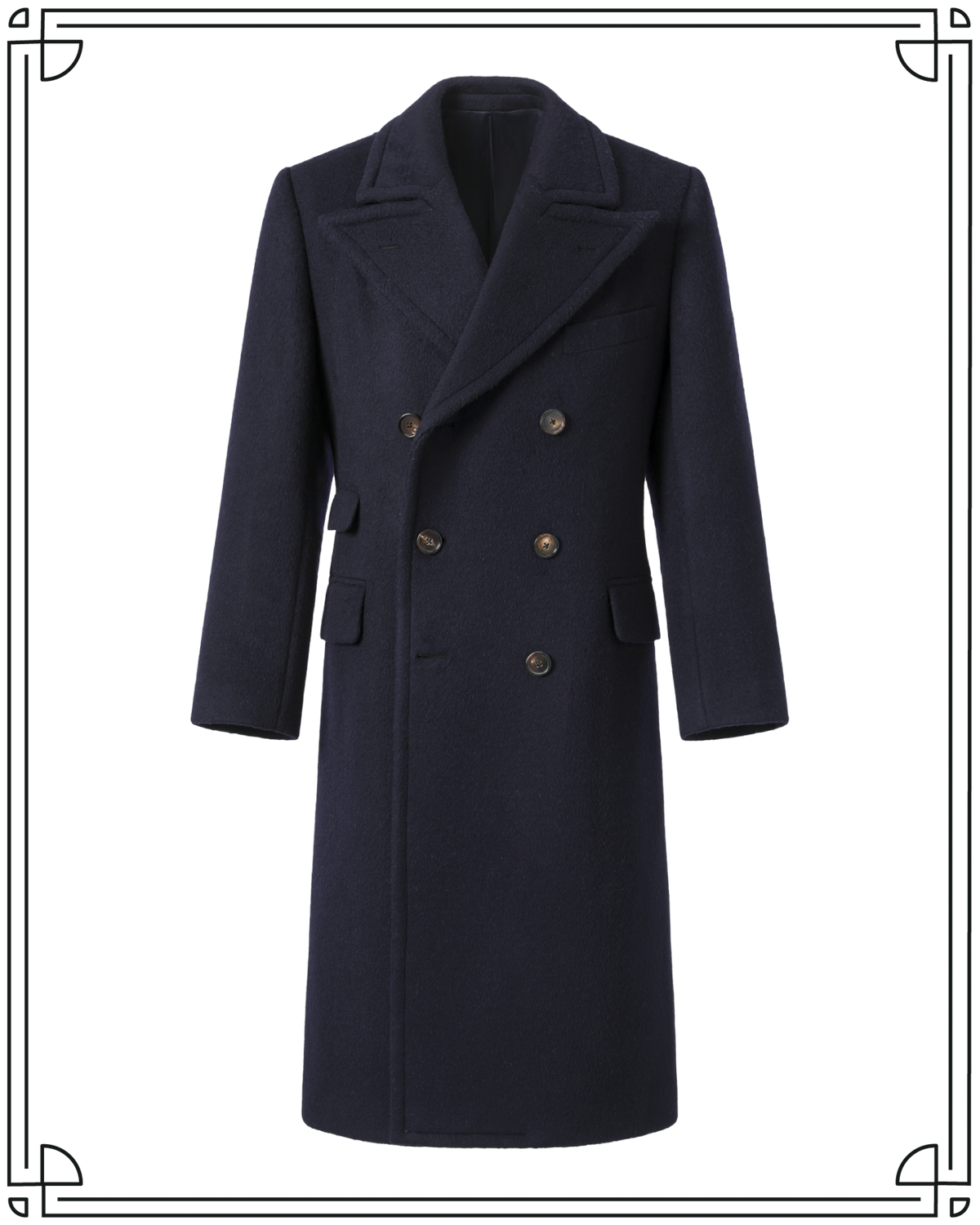 Navy Chesterfield Overcoat