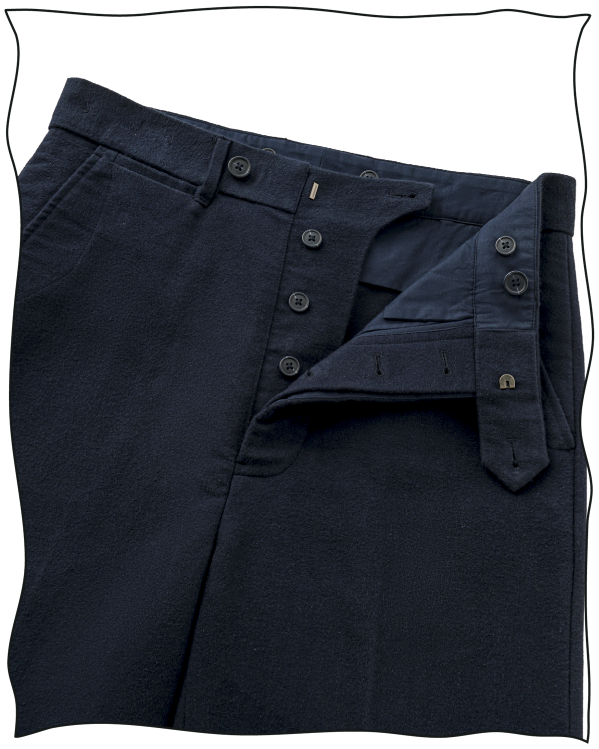 Navy Moleskin Work Trousers
