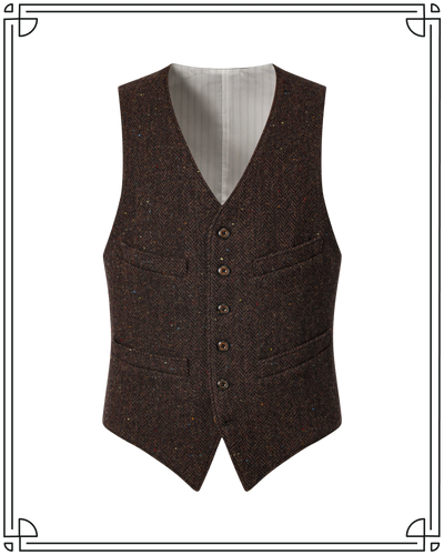 Chocolate Donegal Waistcoat