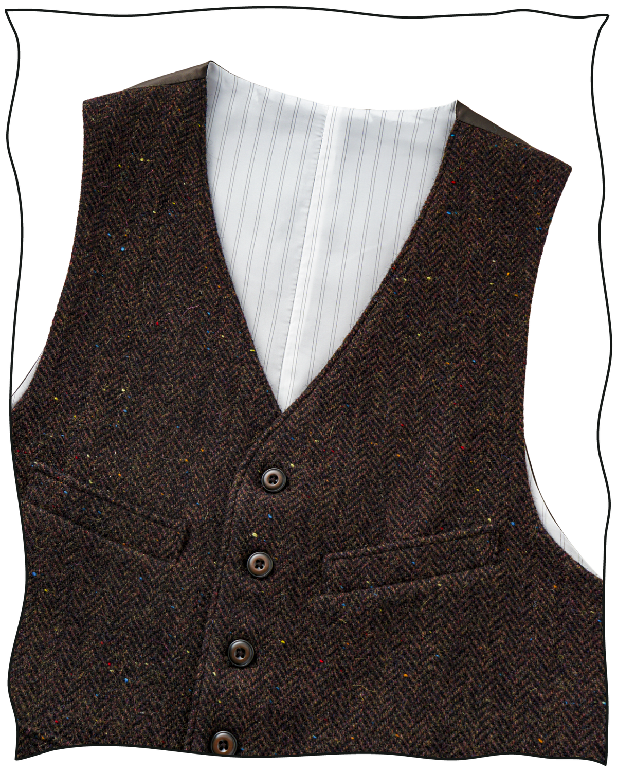 Chocolate Donegal Waistcoat