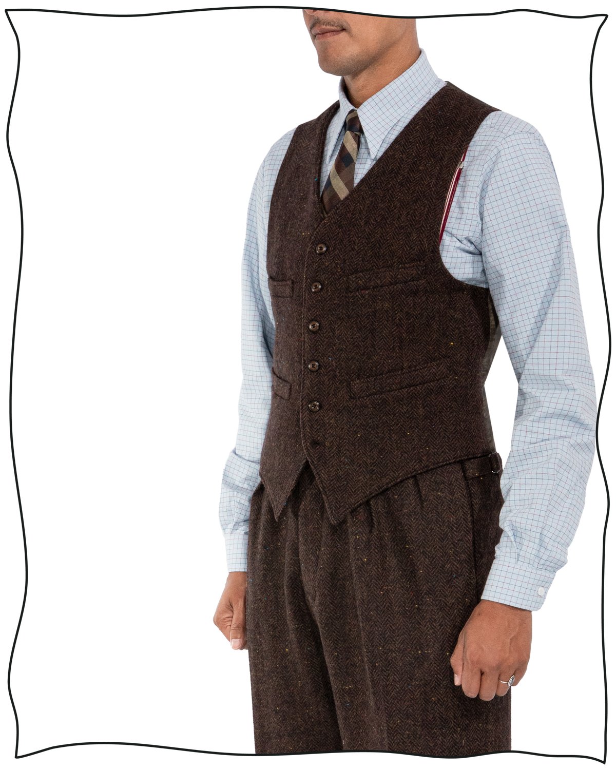Chocolate Donegal Waistcoat