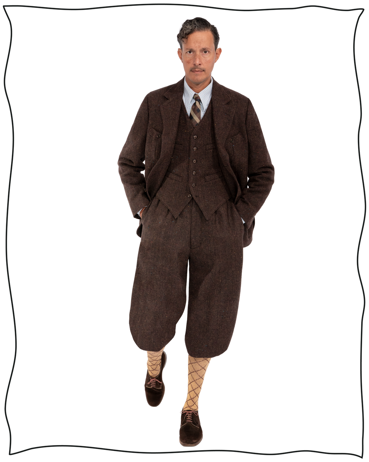Chocolate Donegal Waistcoat