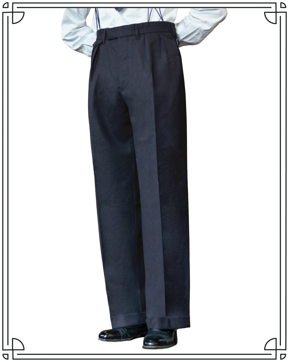 Navy Worsted Ellington Trousers