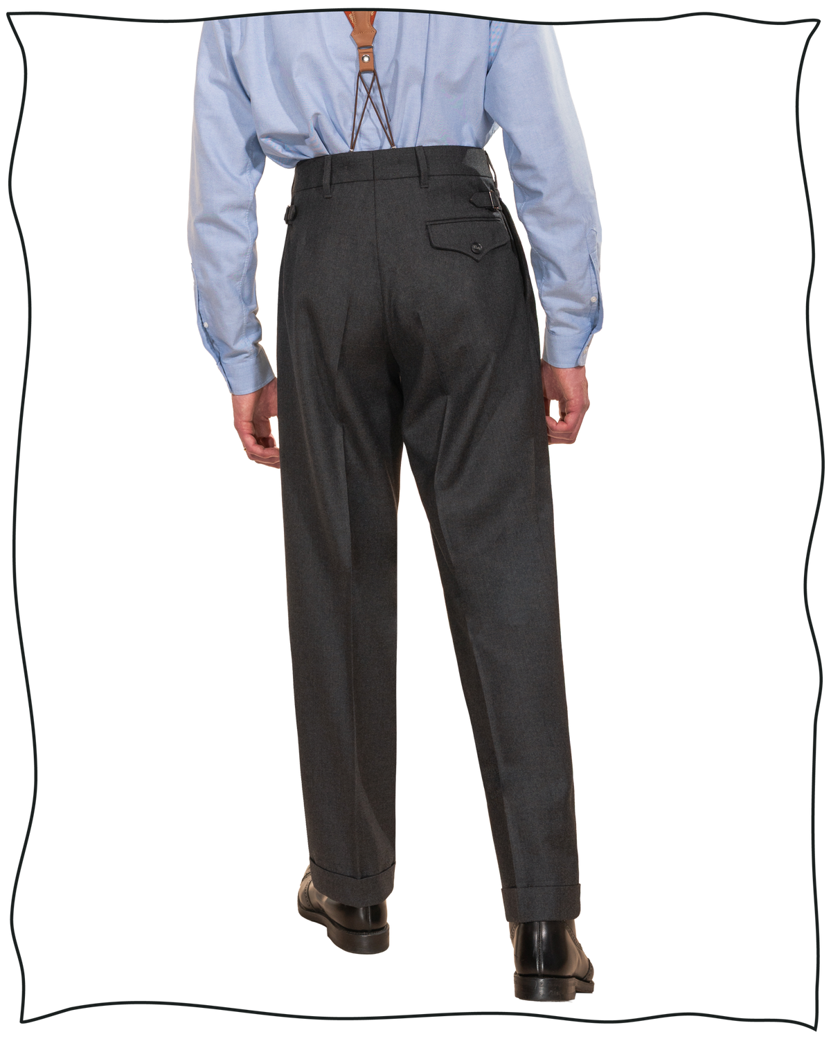 Grey Worsted Astor Trousers