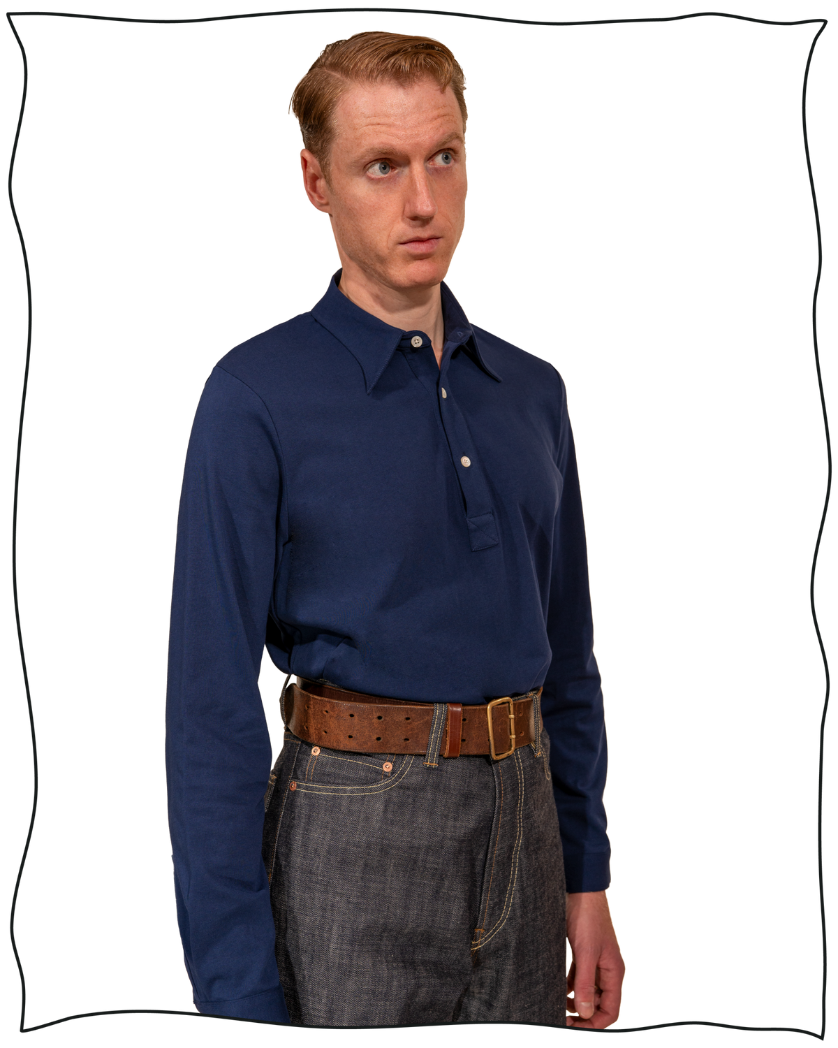 Navy Long Sleeve Polo