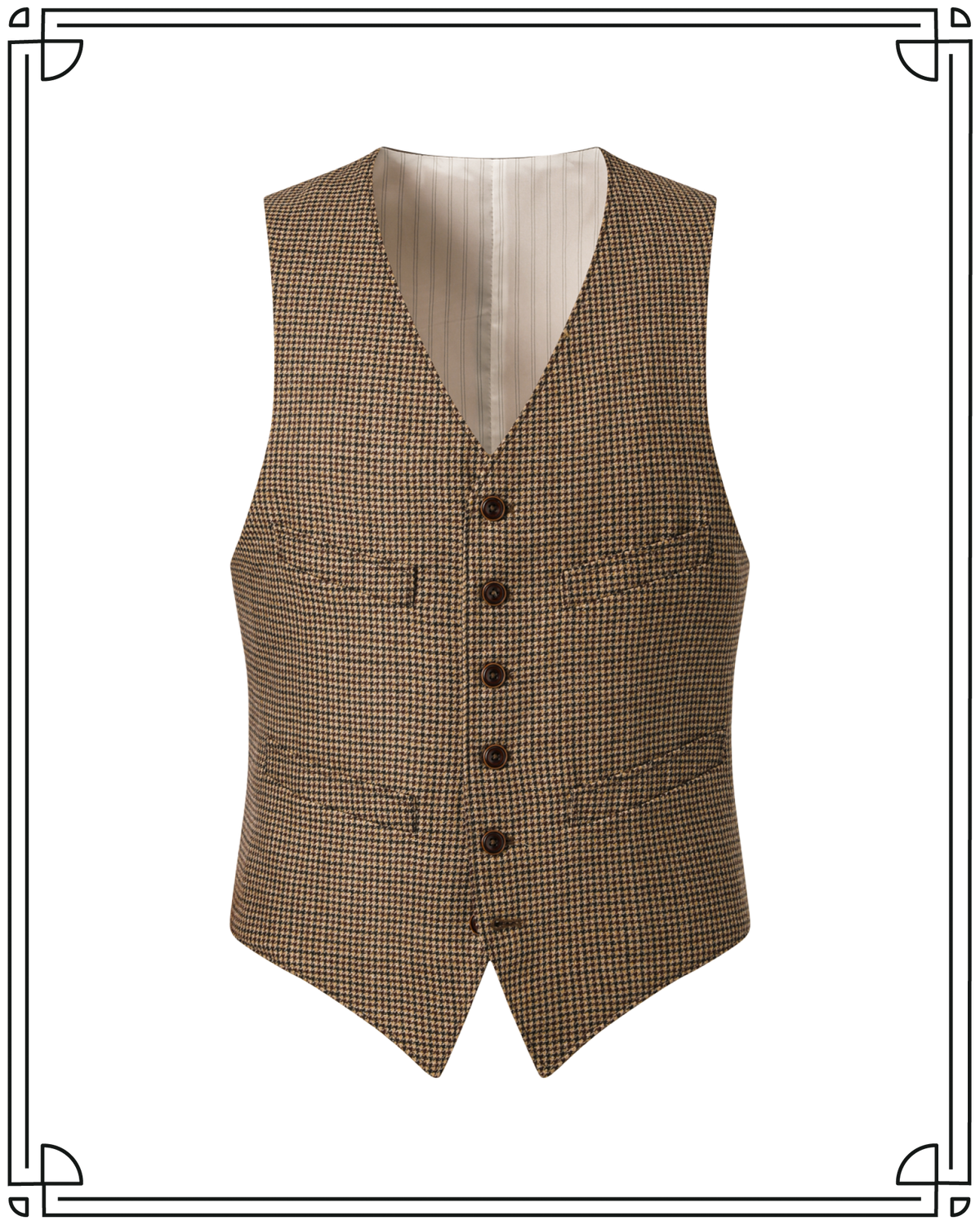 Golden-Brown Puppytooth Waistcoat