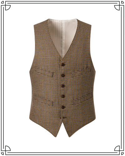 Golden-Brown Puppytooth Waistcoat