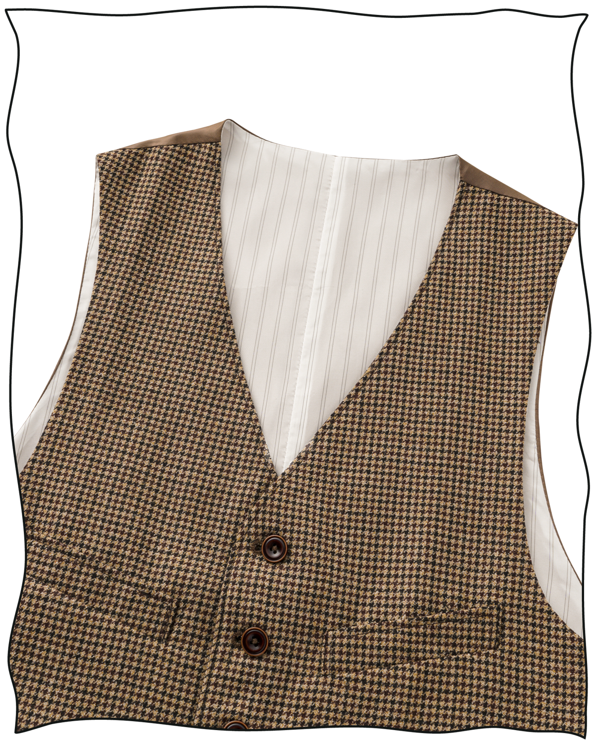 Golden-Brown Puppytooth Waistcoat