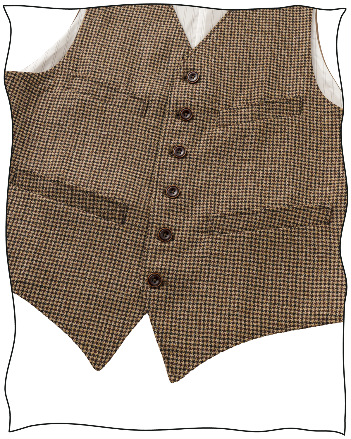 Golden-Brown Puppytooth Waistcoat