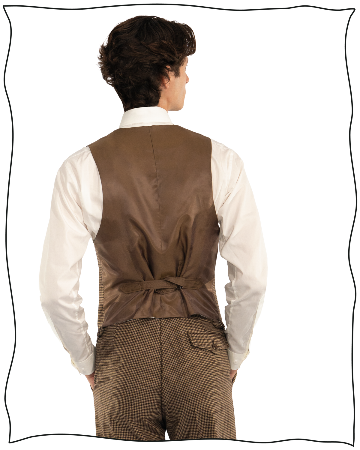 Golden-Brown Puppytooth Waistcoat