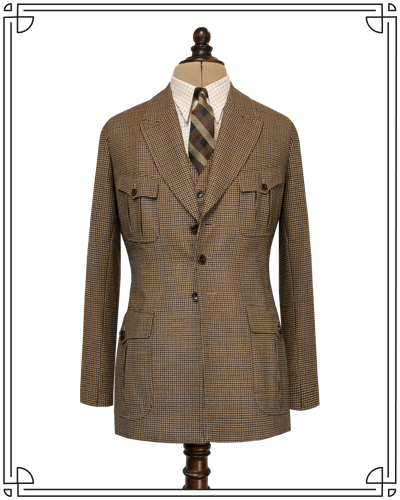 Golden-Brown Puppytooth Vanderbilt Jacket
