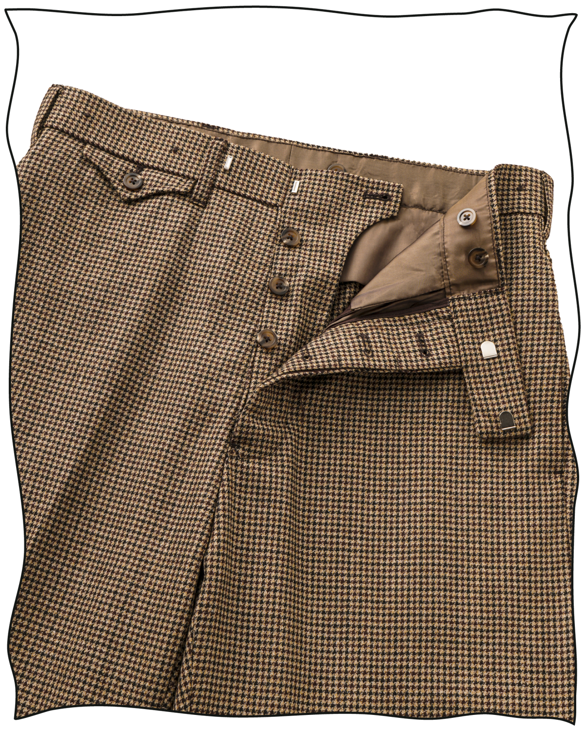 Golden-Brown Puppytooth Plus Fours