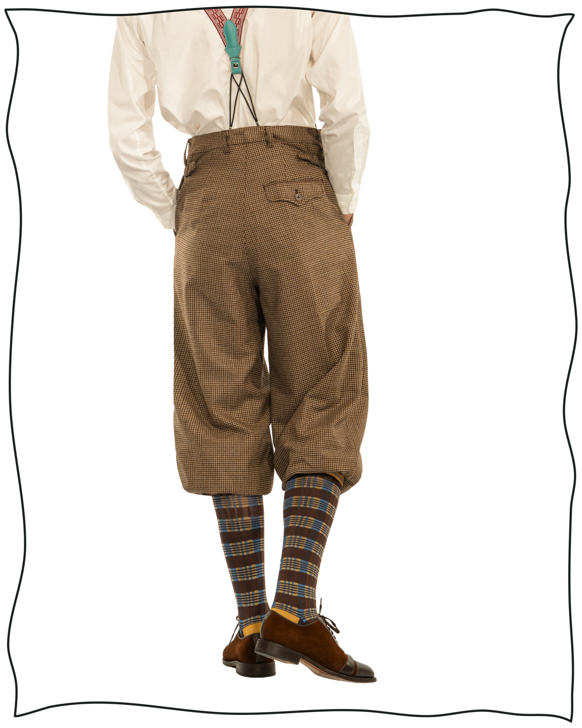 Golden-Brown Puppytooth Plus Fours