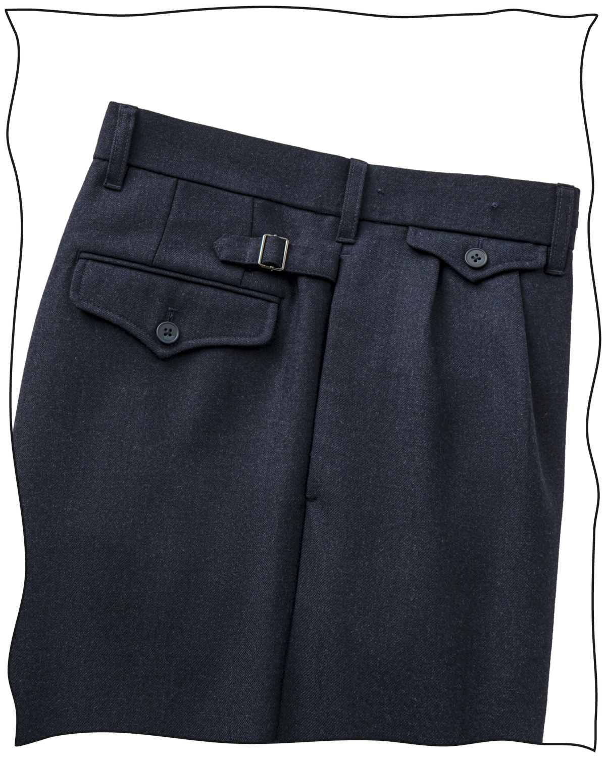Navy Worsted Ellington Trousers