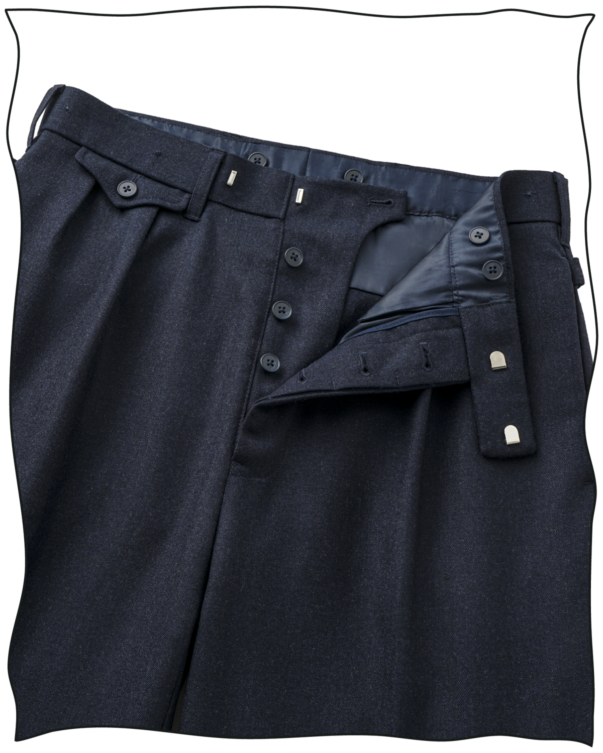 Navy Worsted Ellington Trousers