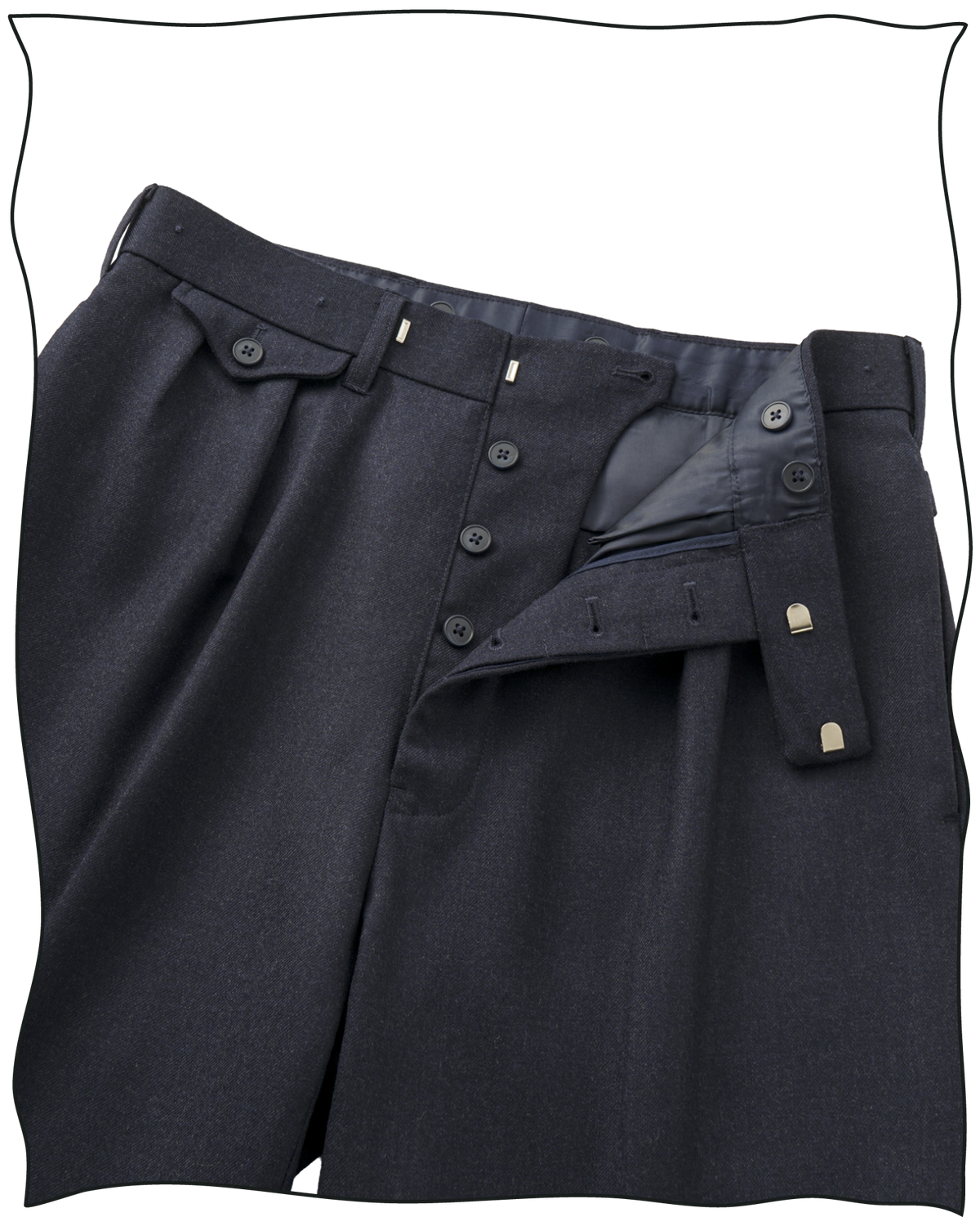 Navy Worsted Astor Trousers