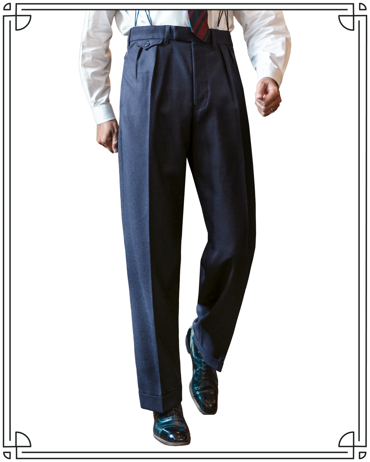 Navy Worsted Astor Trousers