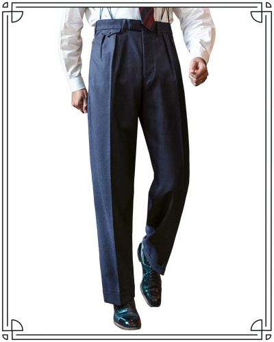 Navy Worsted Astor Trousers