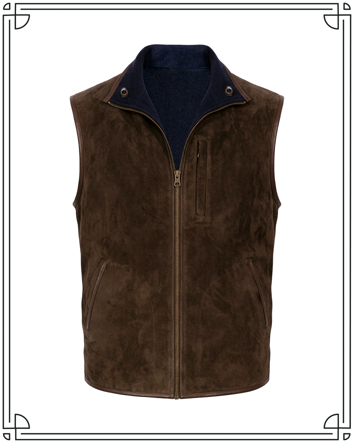 Chocolate Suede Reversible Gilet