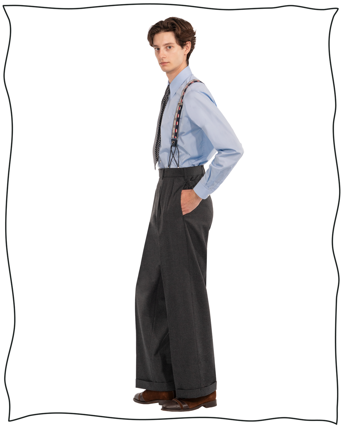 Grey Worsted Ellington Trousers