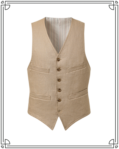 Sand Linen King Cole Waistcoat