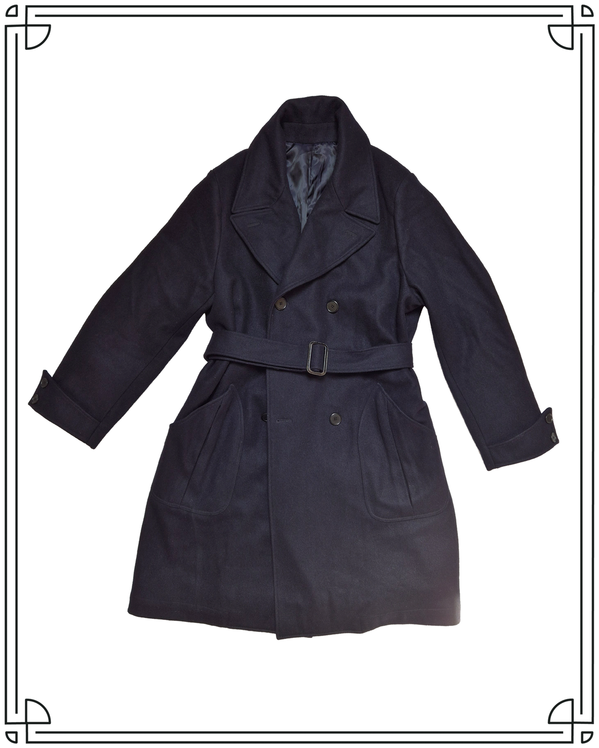 Sample Midnight Wool Ulster Coat Size 44