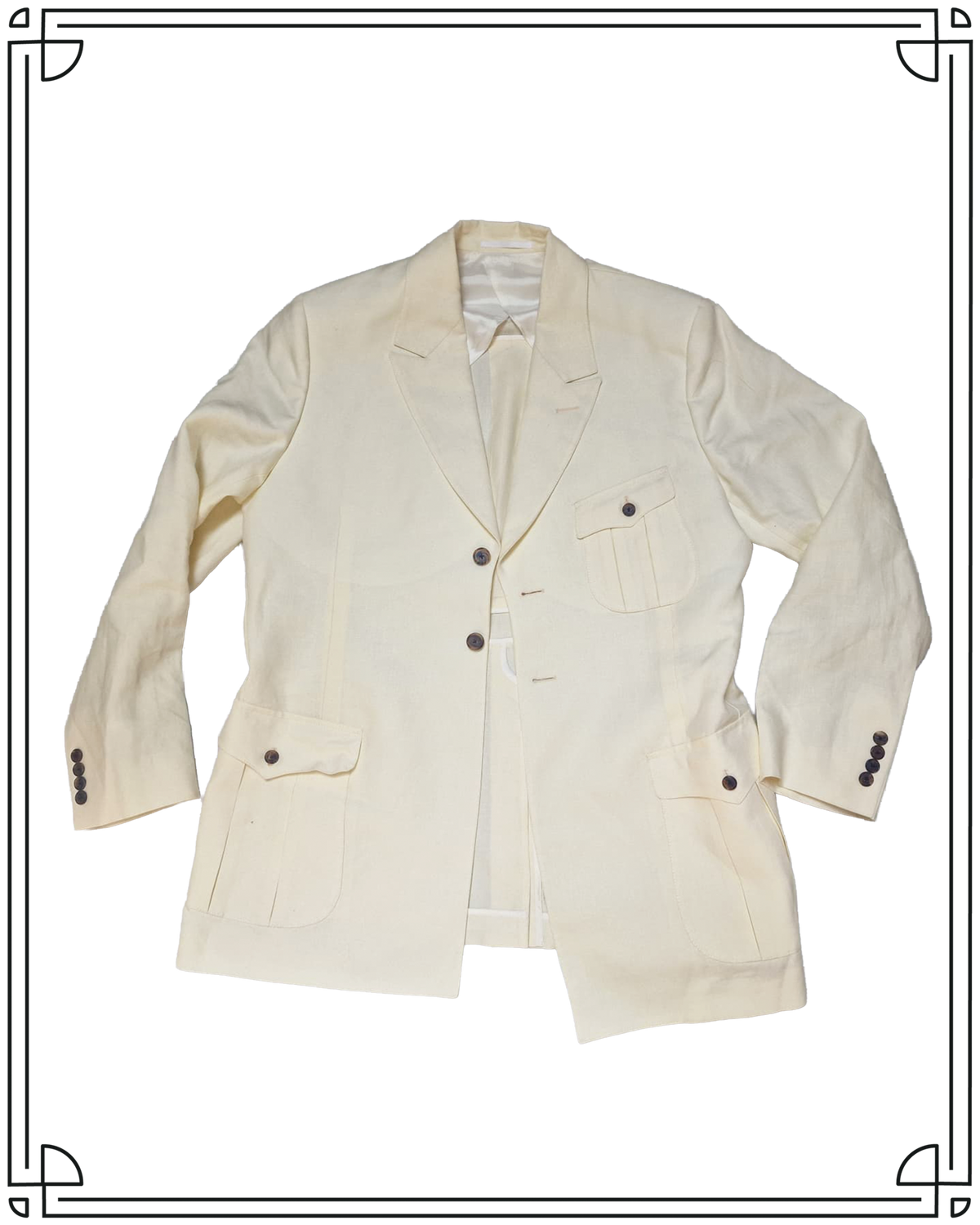 Sample Cream Irish Linen Vanderbilt Suit Size 42/36