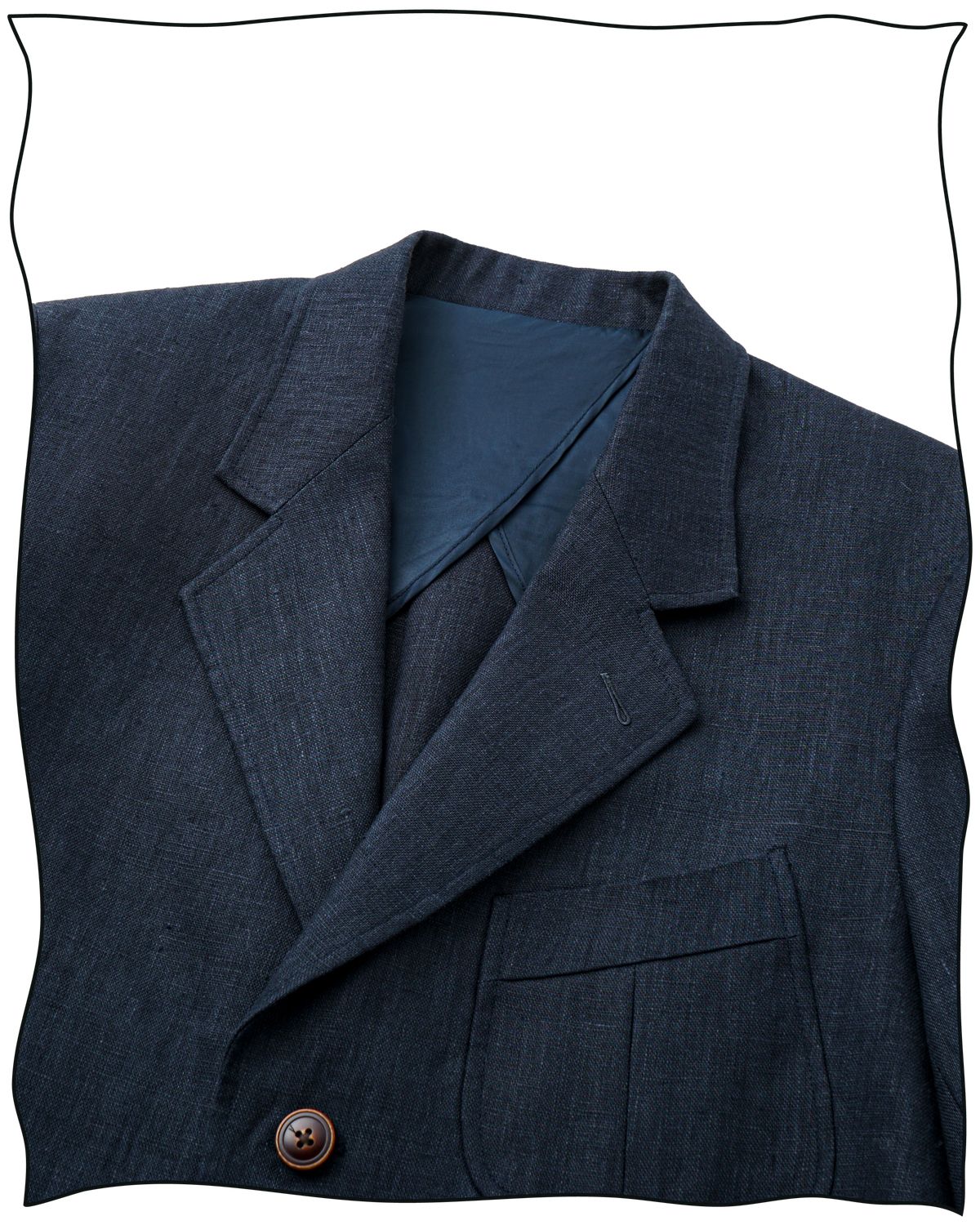 Navy Linen King Cole Notch Jacket